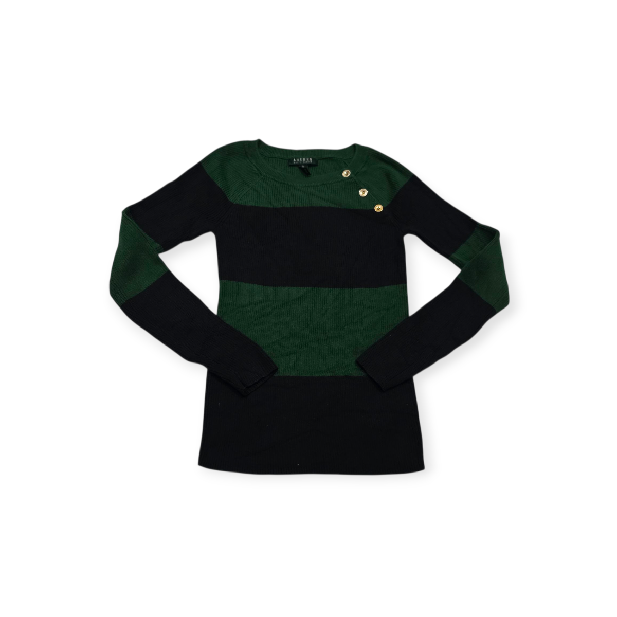 Sueter Ralph Lauren Verde Con Botones Mediana M Dorados
