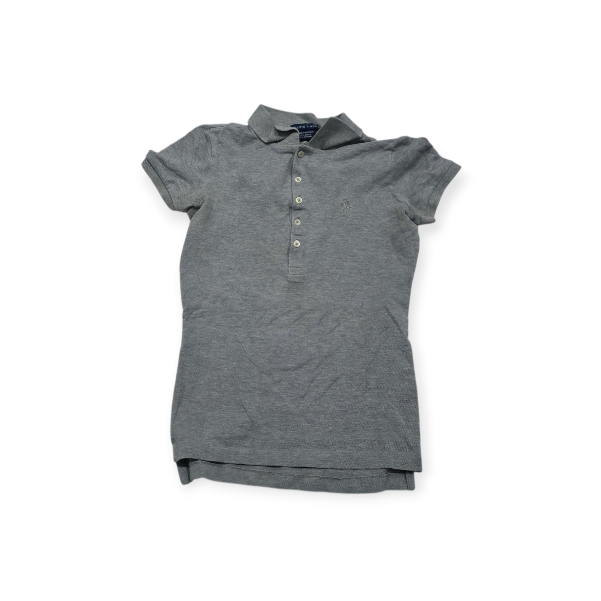 Playera Polo Ralph Lauren Extra Chica Gris Con Pony Gris