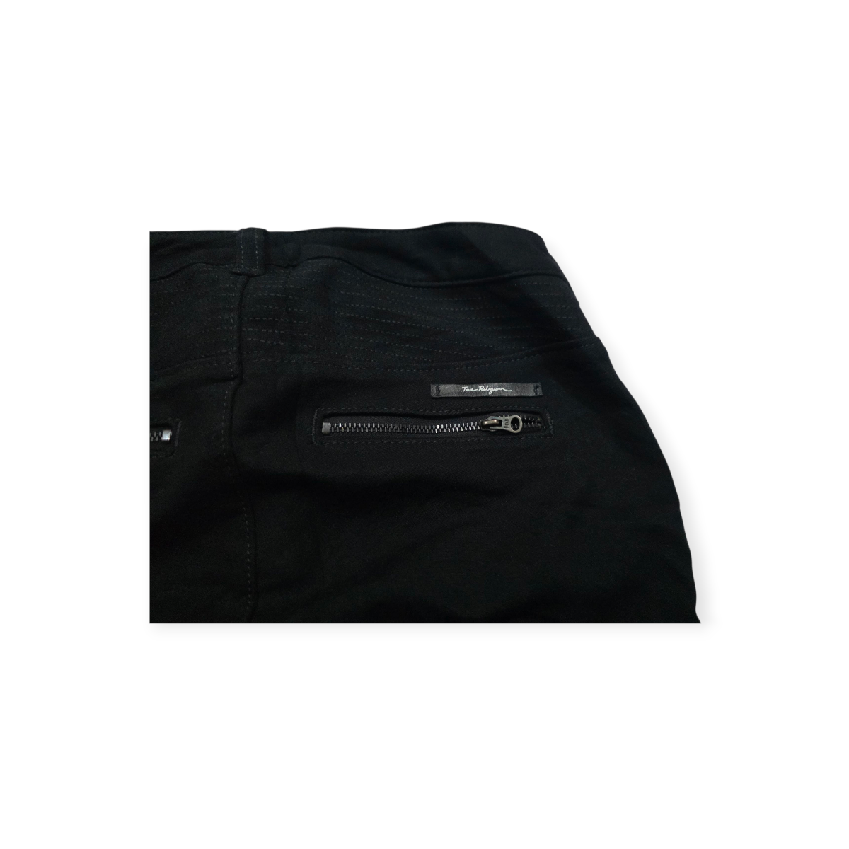 Pantalon True Religion Negro Con Cierres Talla 26 De Mujer