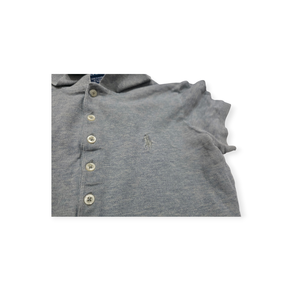 Playera Polo Ralph Lauren Extra Chica Gris Con Pony Gris