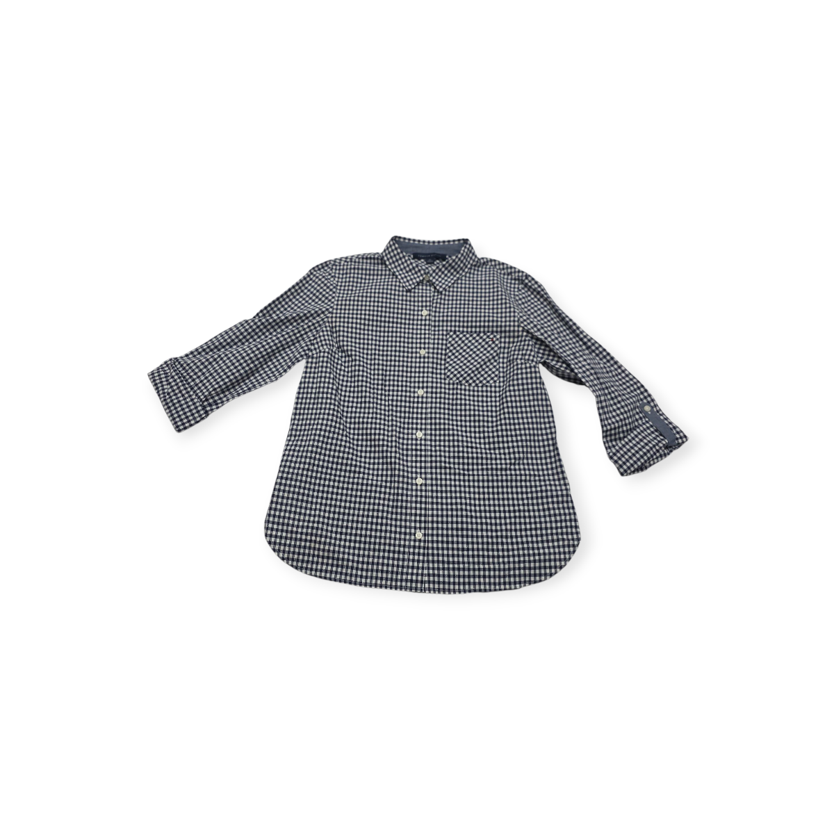 Camisa Tommy Hilfiger Chico S Cuadros Pequeños Azul/blanco