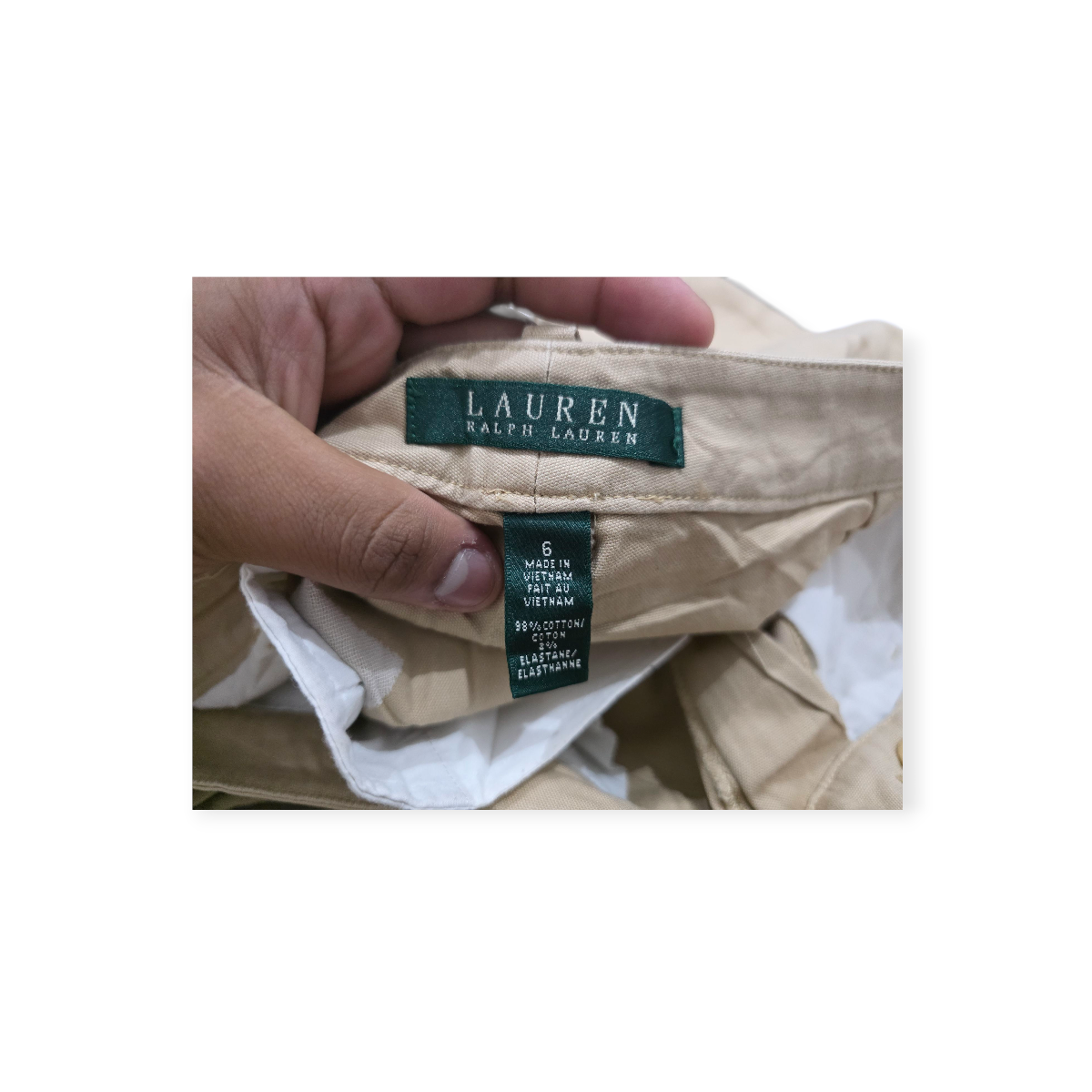 Pantalon Ralph Lauren Cafe Claro D Mujer Talla 6 Con Cierres