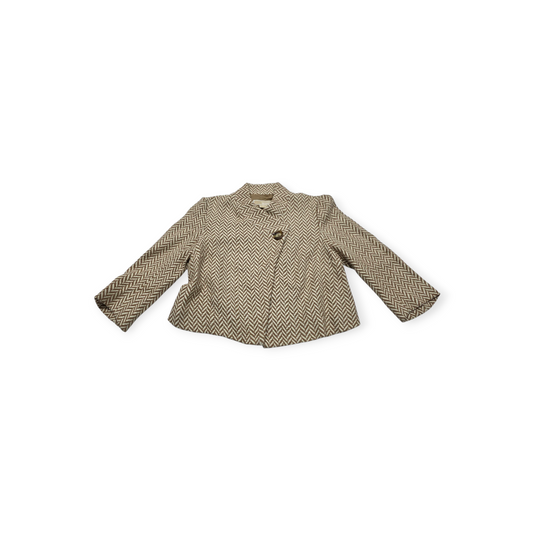 Blazer Corto Michael Kors Cafe Claro Con Lineas Chico Petite Marrón S