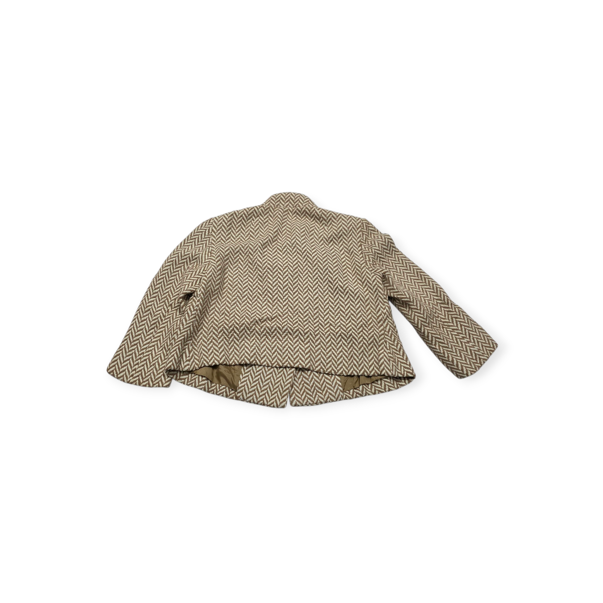 Blazer Corto Michael Kors Cafe Claro Con Lineas Chico Petite Marrón S