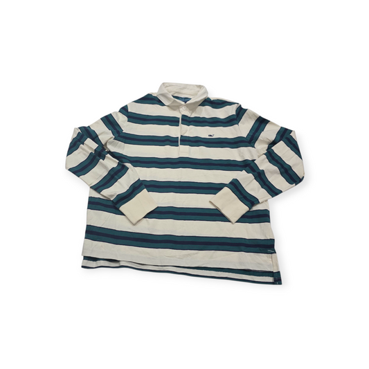 Playera Vineyard Vines Mediana M Crema Con Verde Con Lineas