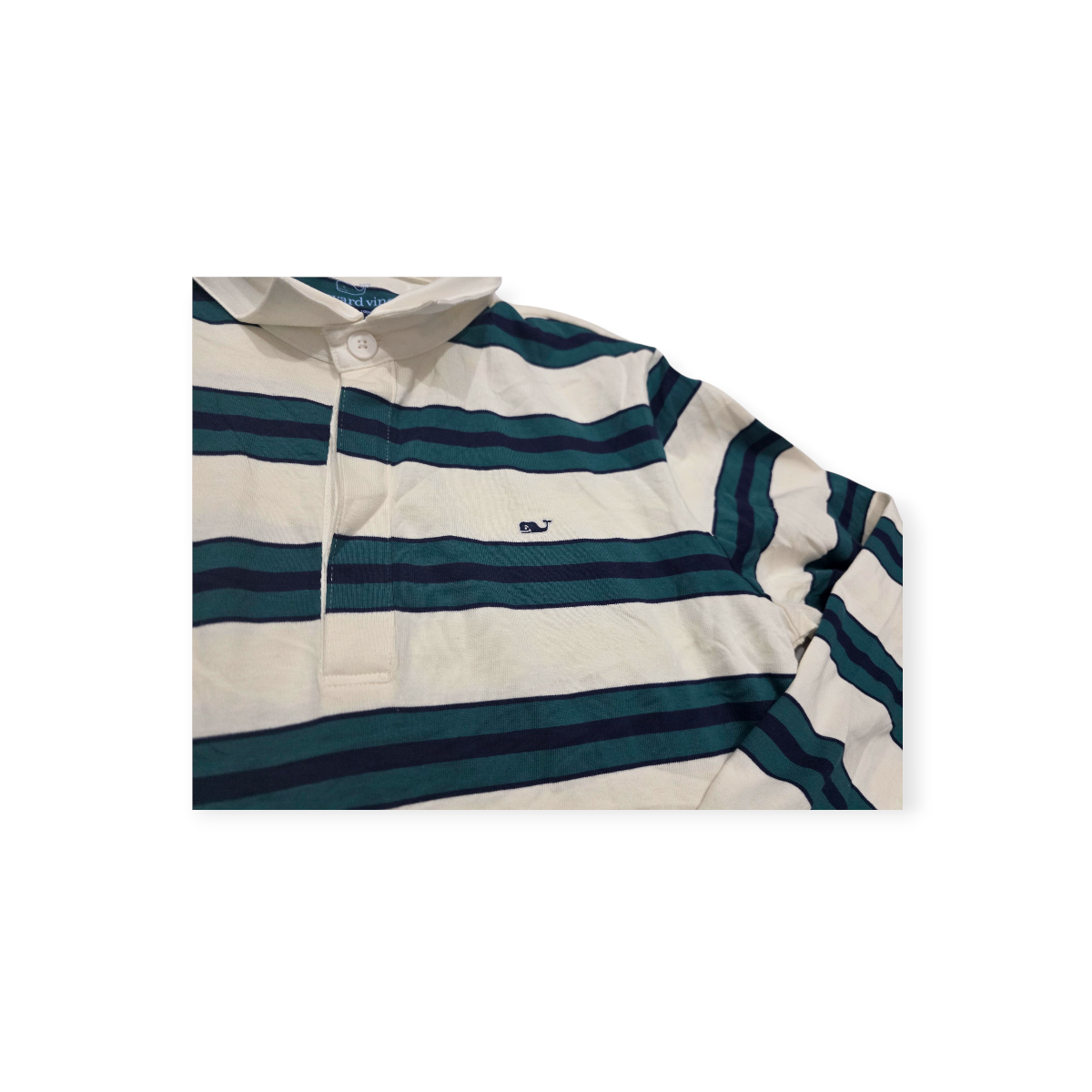 Playera Vineyard Vines Mediana M Crema Con Verde Con Lineas