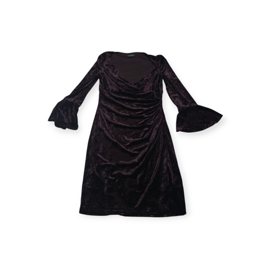 Vestido Ralph Lauren Terciopelo Talla 8 Morado Manga Larga