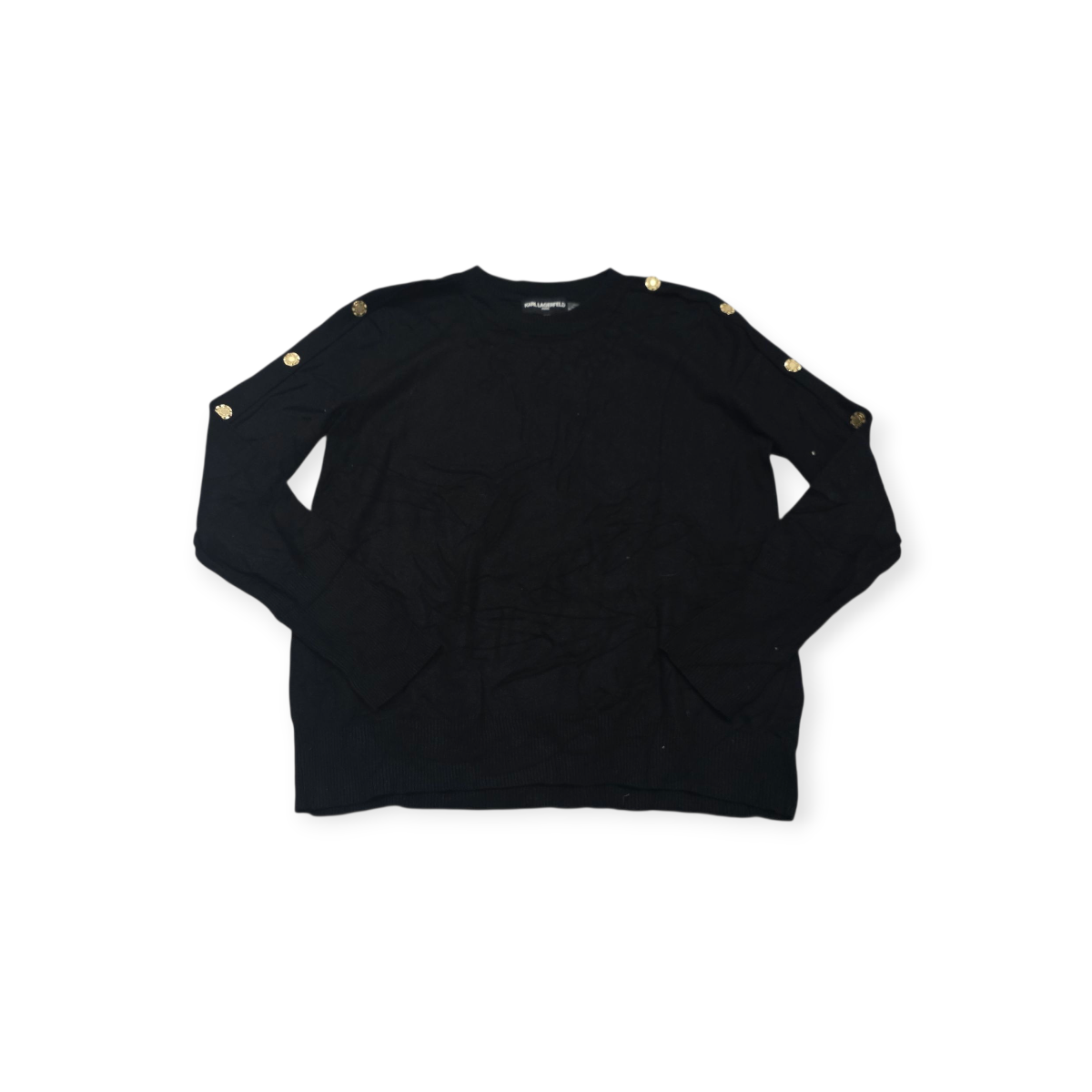 Sueter Karl Lagerfeld Mediana M Negro Con Botones Dorados