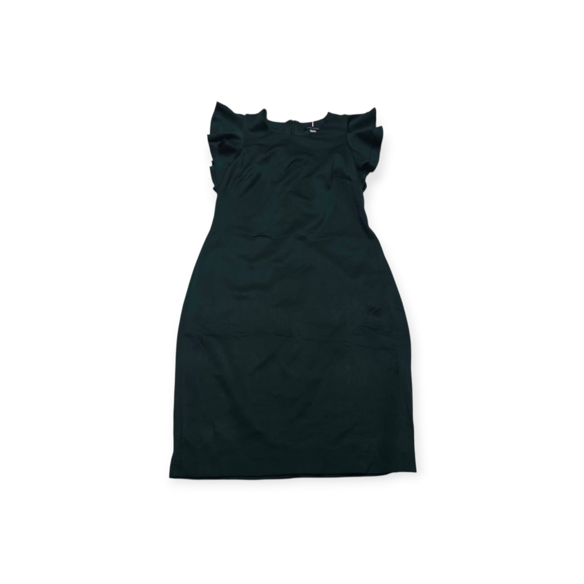 Vestido Tommy Hilfiger Talla 8 Verde Manga Corta Amplia