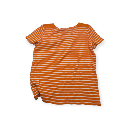 Playera Ralph Lauren Xgrande Xl Naranja Con Lineas Blancas