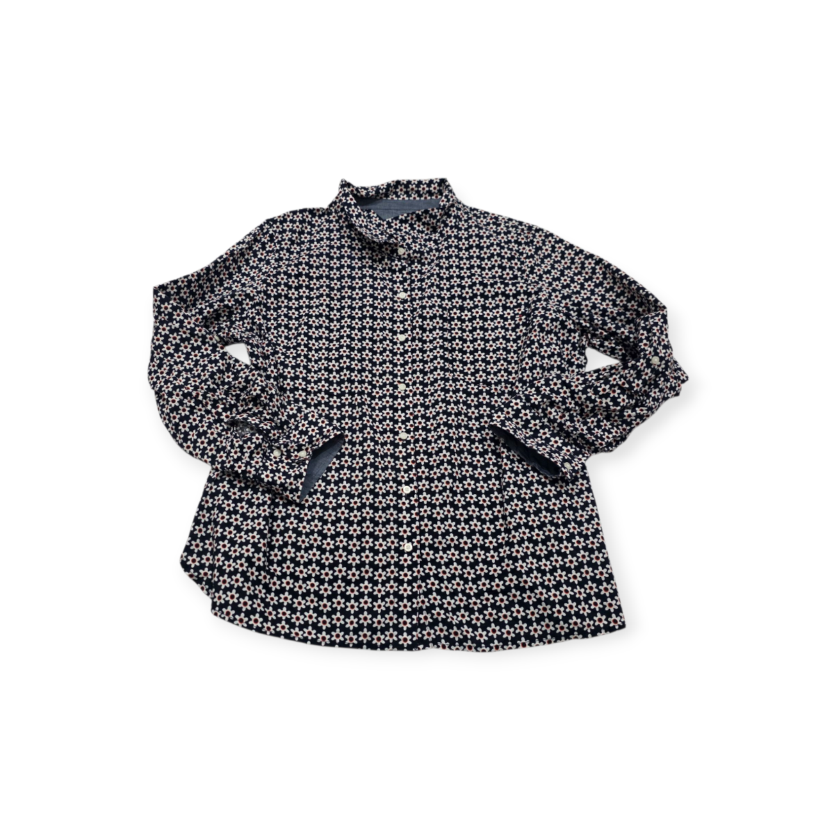 Camisa Tommy Hilfiger Talla Xxl Azul Con Flores Blanca/rojo