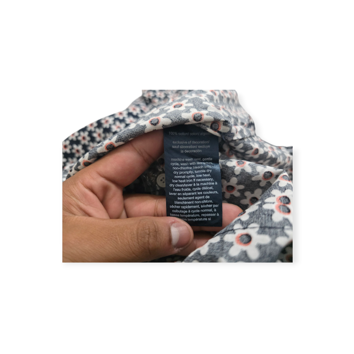 Camisa Tommy Hilfiger Talla Xxl Azul Con Flores Blanca/rojo