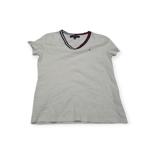 Playera Tommy Hilfiger Chico S Blanca Manga Corta De Mujer