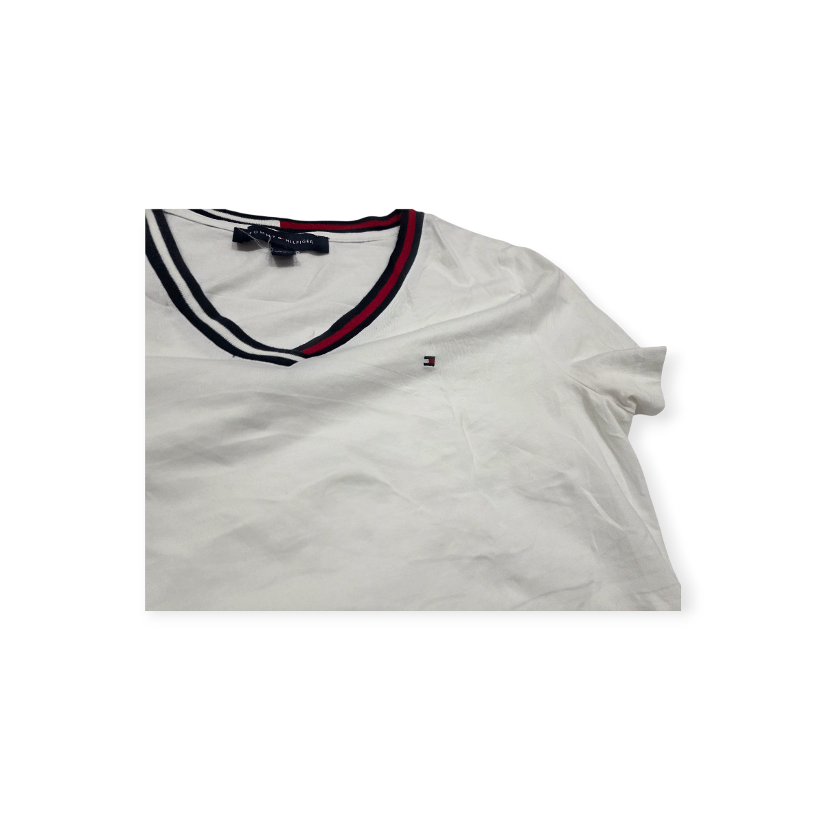 Playera Tommy Hilfiger Chico S Blanca Manga Corta De Mujer