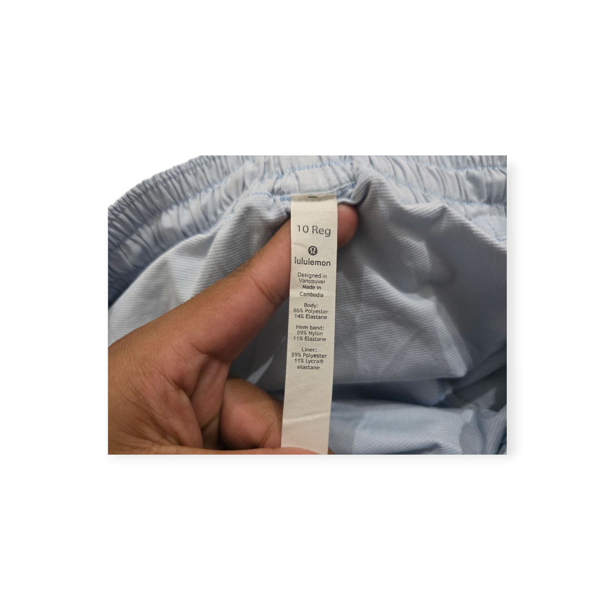 Short Lululemon Talla 10 Regular Azul Metálico Claro