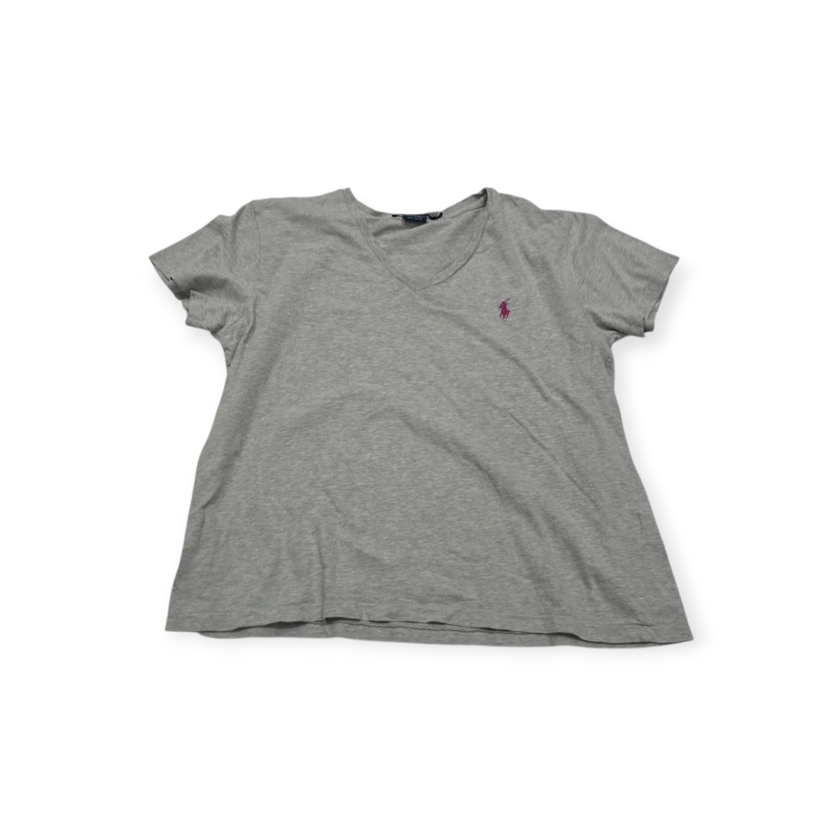 Playera Ralph Lauren Sport De Mujer Color Gris Pony Rosa