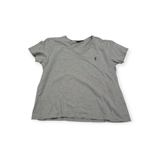 Playera Ralph Lauren Sport De Mujer Color Gris Pony Rosa