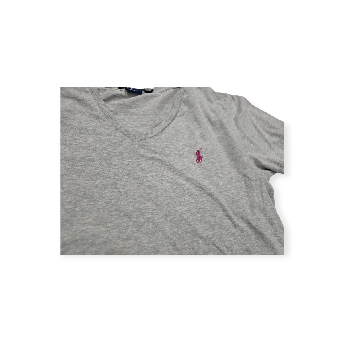 Playera Ralph Lauren Sport De Mujer Color Gris Pony Rosa