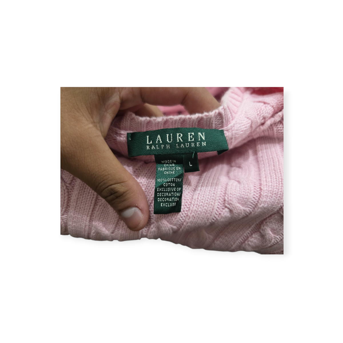 Sueter Ralph Lauren Grande L Rosa Claro Cuello Redondo