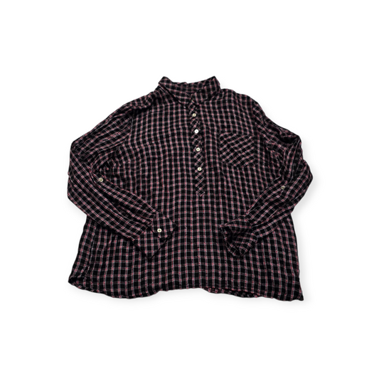 Blusa Tommy Hilfiger Xgrande Rojo/negro Cuadros Manga Larga