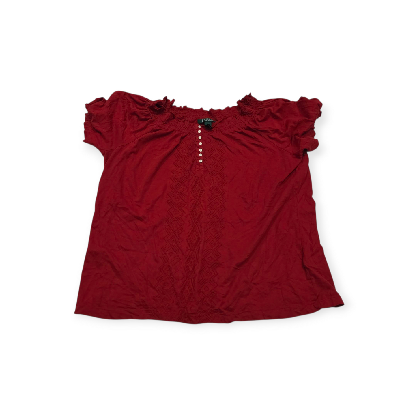 Blusa Ralph Lauren De Mujer Grande L Roja Manga Corta