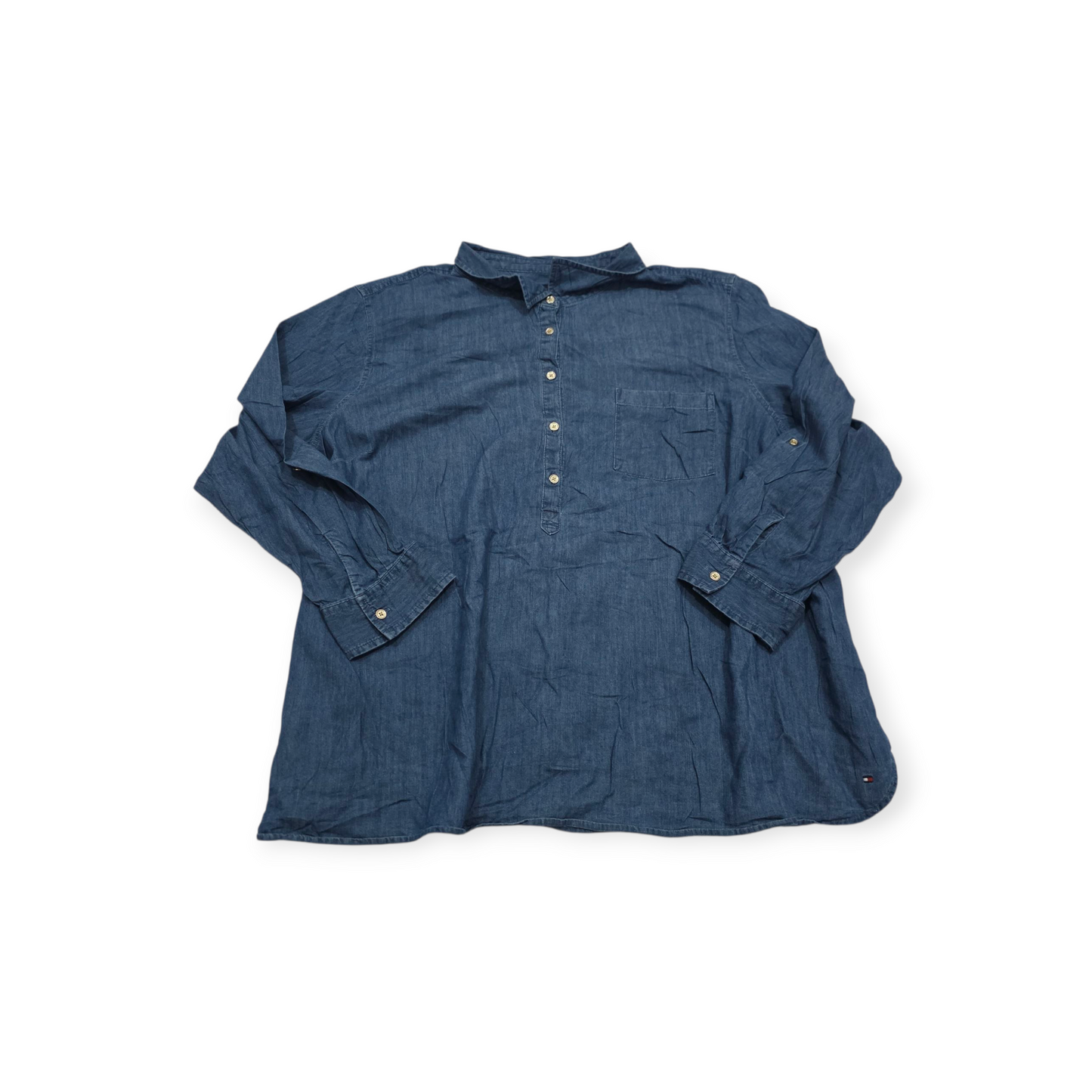 Blusa Tommy Hilfiger Talla 3x Azul Acero De Mujer