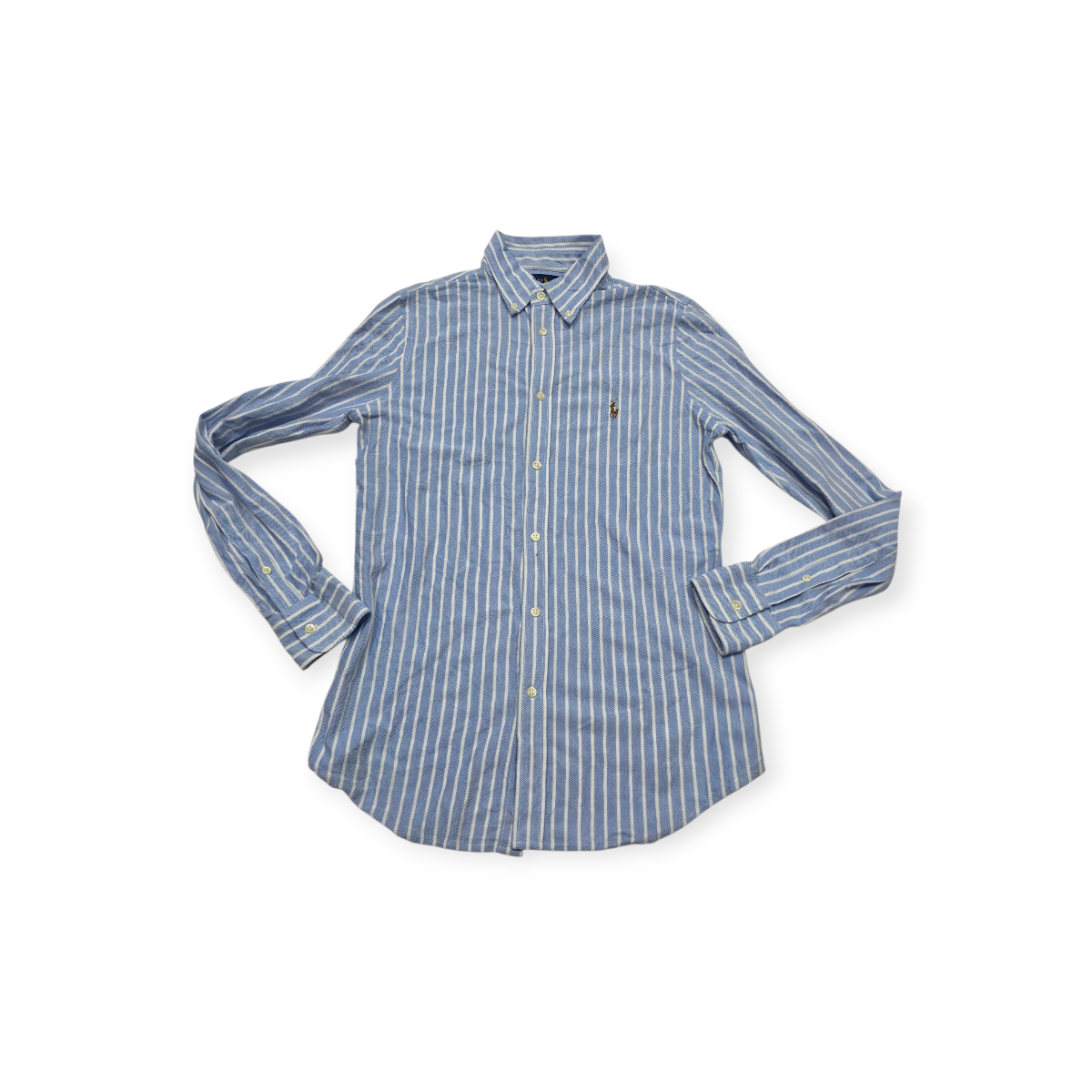 Camisa Polo Ralph Lauren Knit Oxford Mujer Azul Claro Rayada