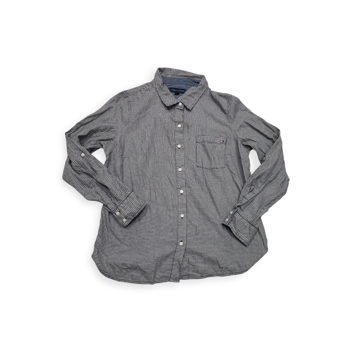 Camisa Tommy Hilfiger Grande L Negro/blanco Manga Larga