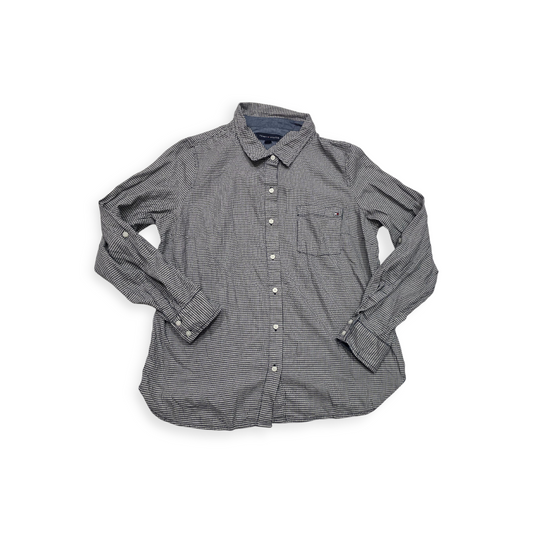 Camisa Tommy Hilfiger Grande L Negro/blanco Manga Larga