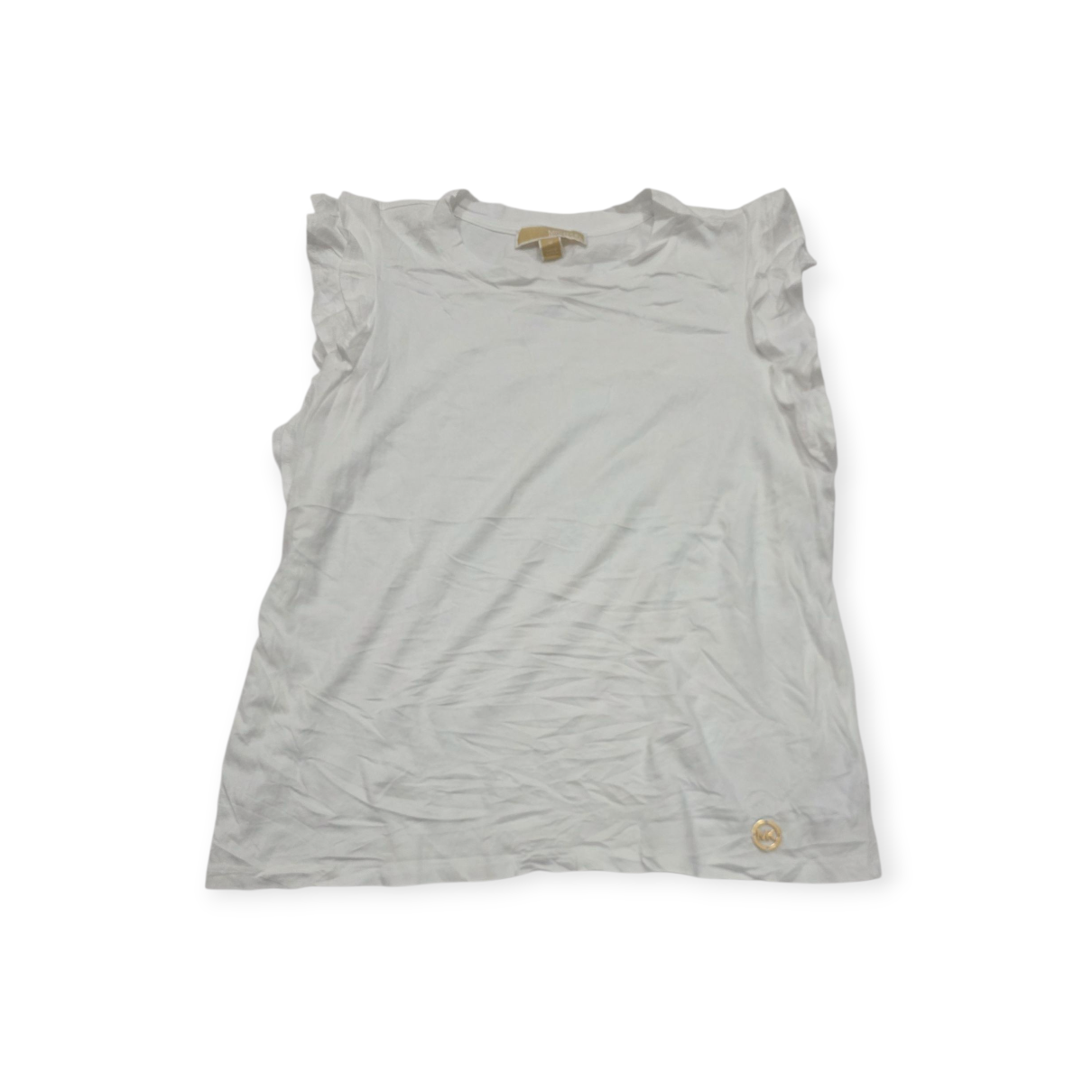 Blusa Michael Kors Mediana M Blanca Sin Mangas Con Olanes