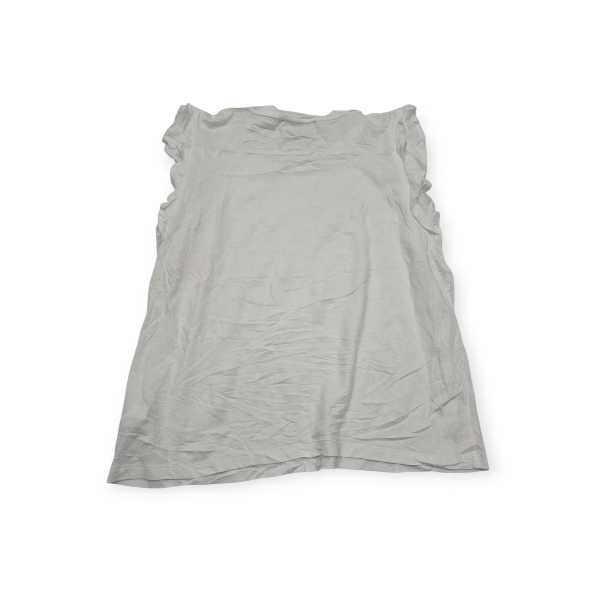 Blusa Michael Kors Mediana M Blanca Sin Mangas Con Olanes