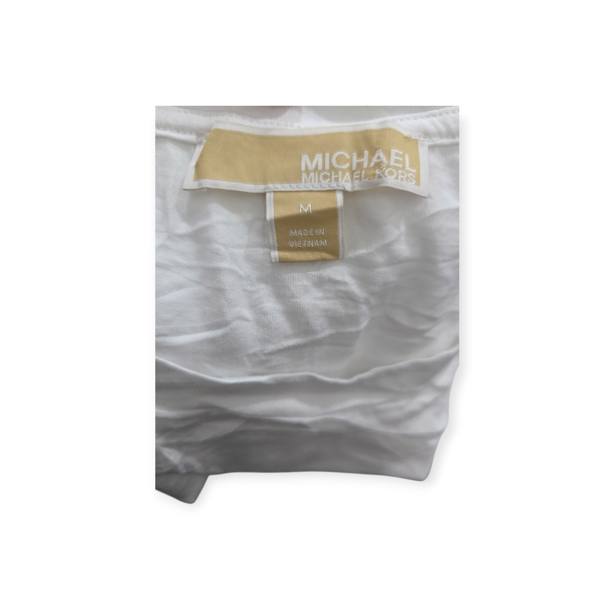 Blusa Michael Kors Mediana M Blanca Sin Mangas Con Olanes