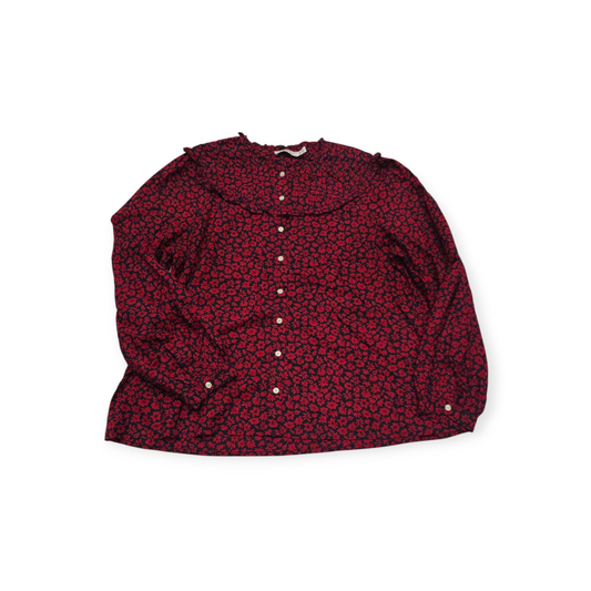 Camisa Vineyard Vines Talla 10 Roja Floreada