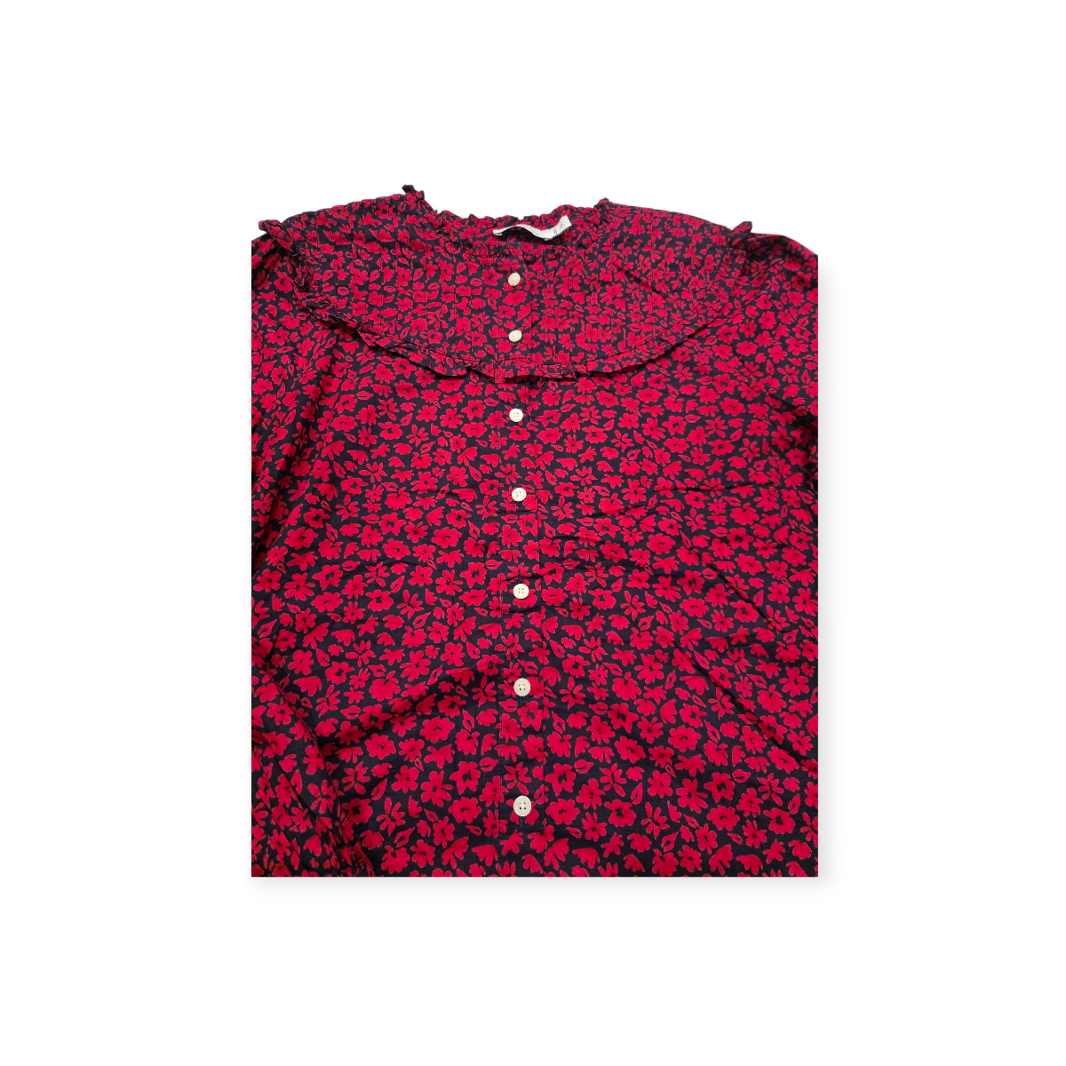 Camisa Vineyard Vines Talla 10 Roja Floreada