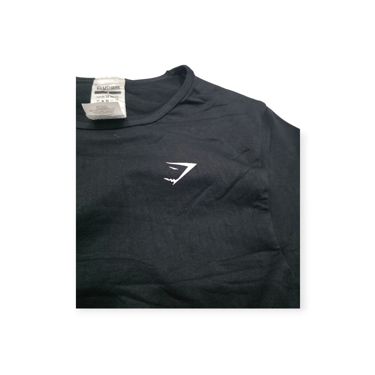 Playera Crop Top Gymshark Chico S Manga 3/4 Color Negro