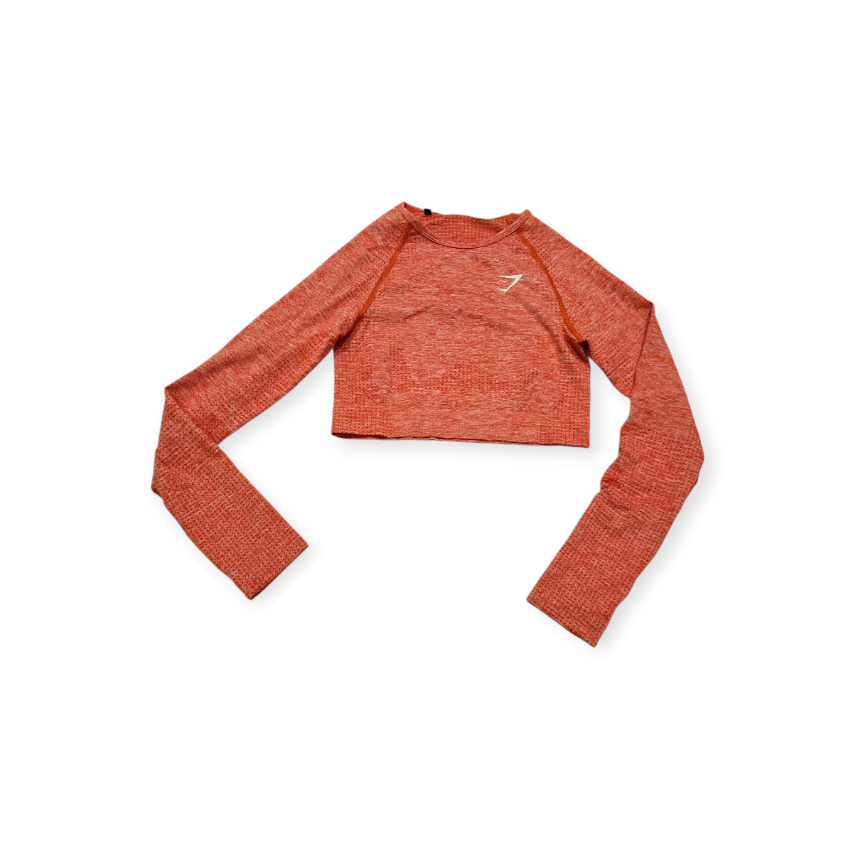 Playera Cropped Gymshark Chico S Naranja Manga Larga