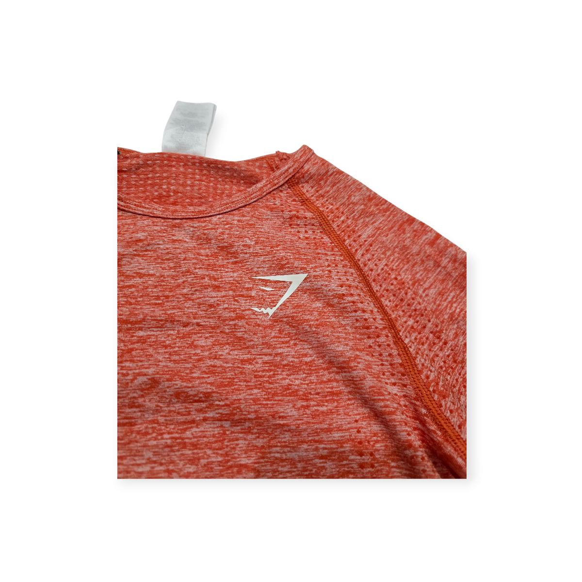 Playera Cropped Gymshark Chico S Naranja Manga Larga