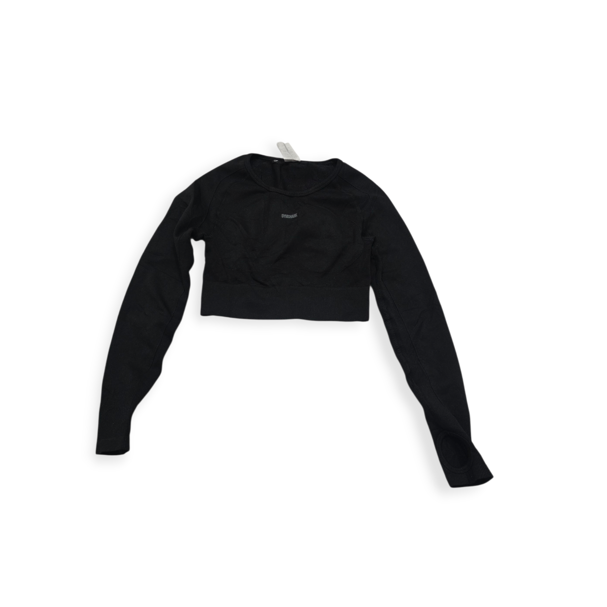 Playera Crop Top Gymshark Chico S Negro Com Gris