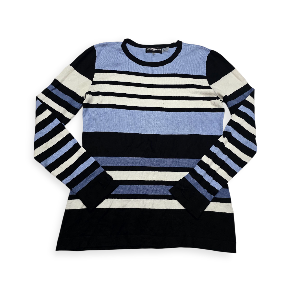 Sueter Karl Lagerfeld De Rayon Chico S Azul Con Blanco