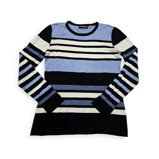 Sueter Karl Lagerfeld De Rayon Chico S Azul Con Blanco