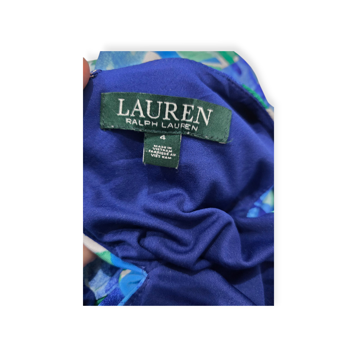 Vestido Ralph Lauren Talla 4 Estampado Azul Verde