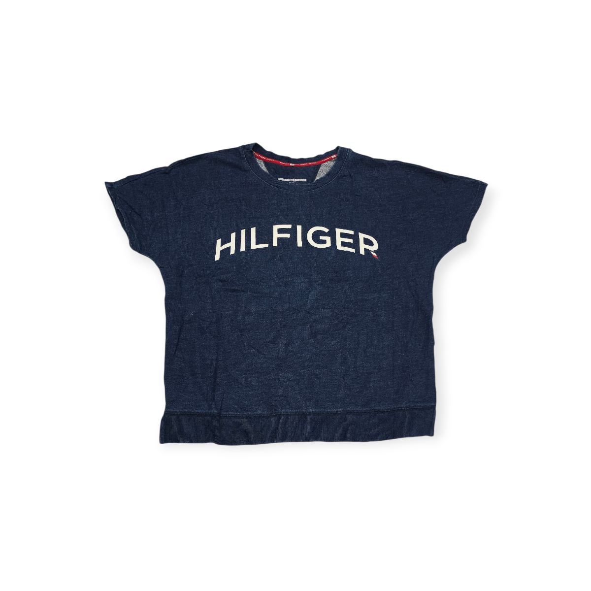 Playera Mujer Tommy Hilfiger Manga Corta Azul Corte Holgado
