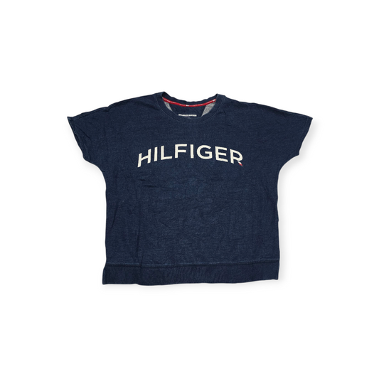 Playera Mujer Tommy Hilfiger Manga Corta Azul Corte Holgado