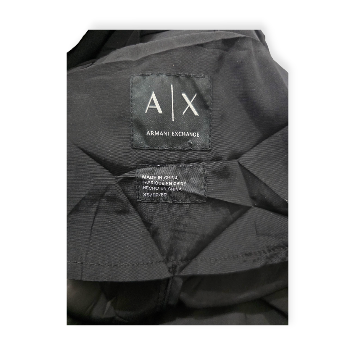 Armani Exchange Activeparka Negra Capucha Resistente Al Agua