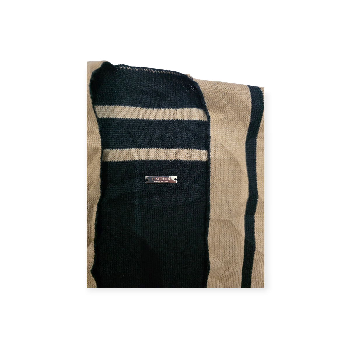 Poncho Ralph Lauren Block Ruana Onesize Fits Most Cafe/negro