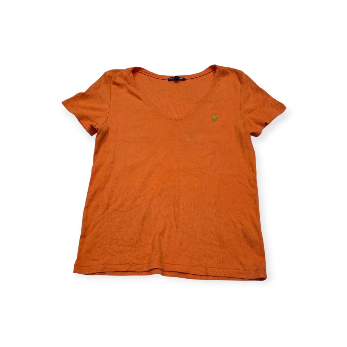 Playera Ralph Lauren Tallaxl Naranja Manga Corta Pony Verde