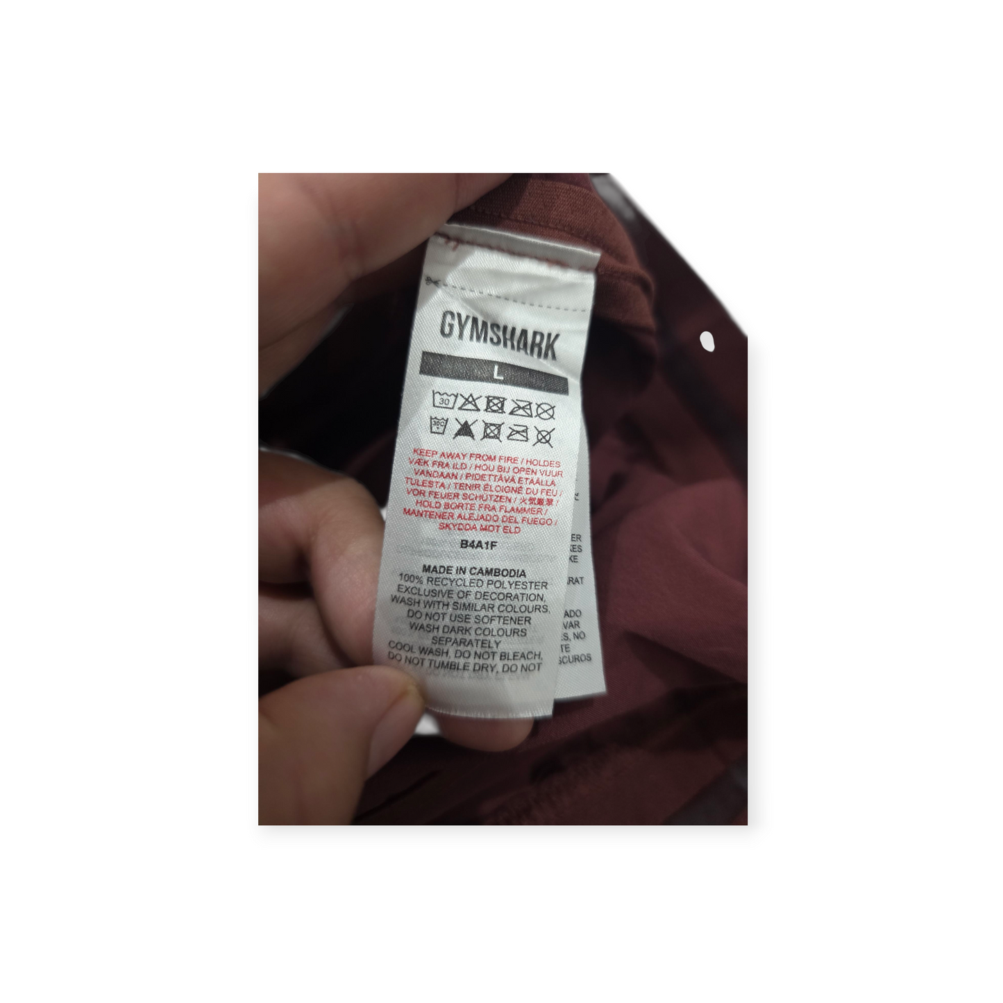 Short Gymshark Grande L Color Vino De Mujer