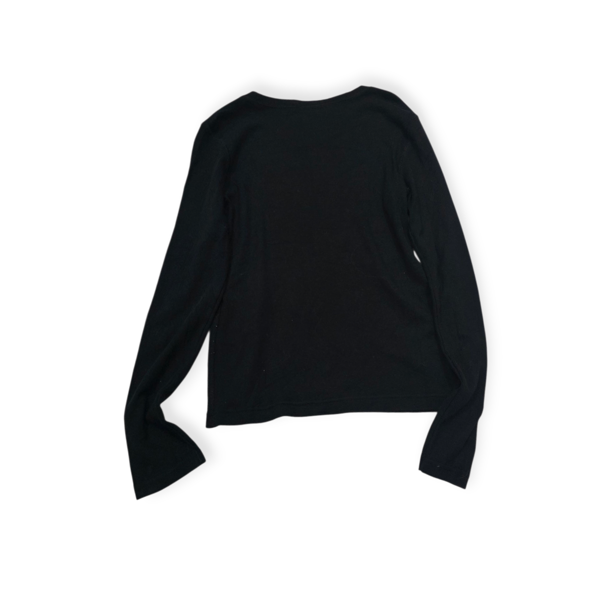 Playera Ralph Lauren sport Mujer Negro Manga Larga Pony Blanco