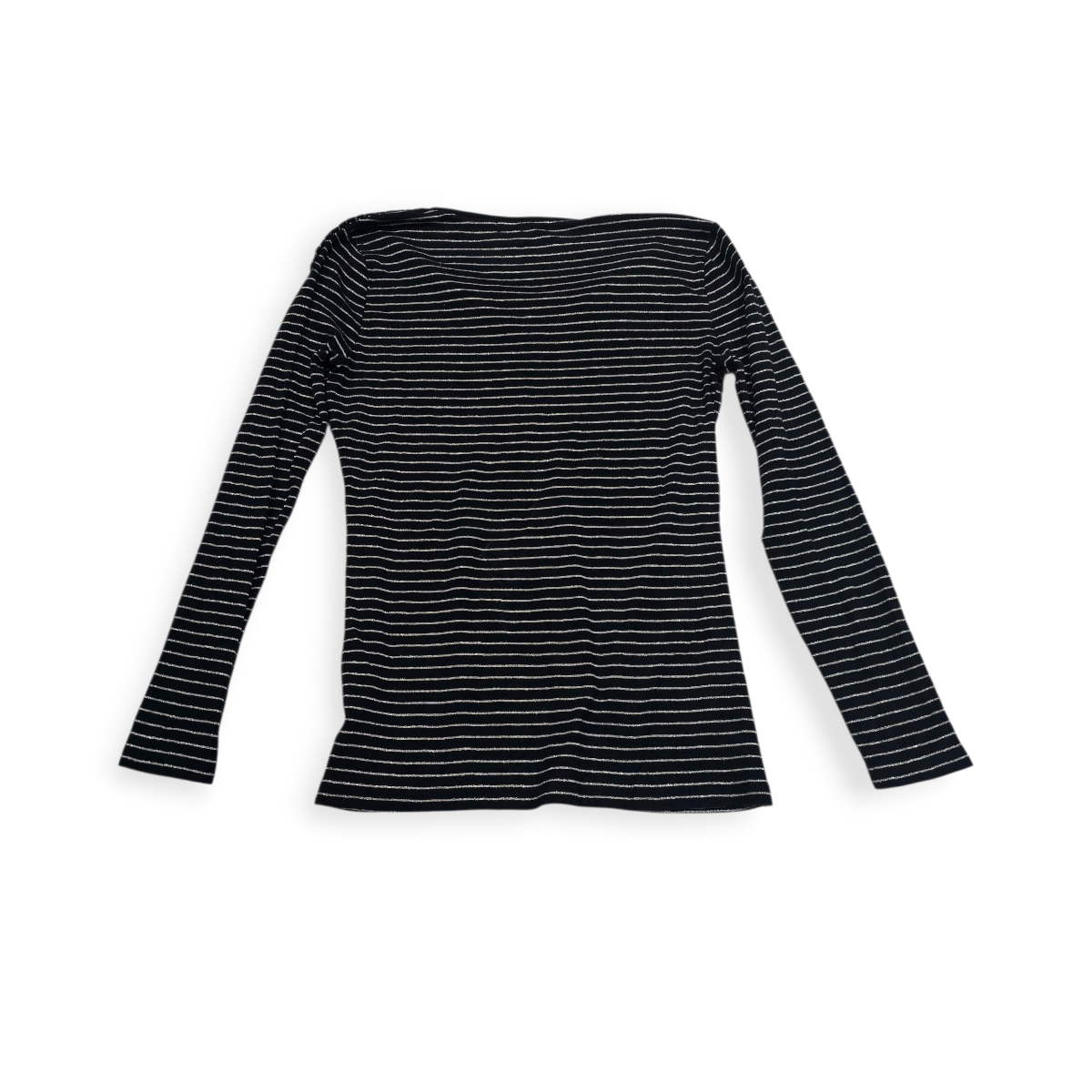 Blusa Ralph Lauren Mediana M Negra Con Plateado Cuello V