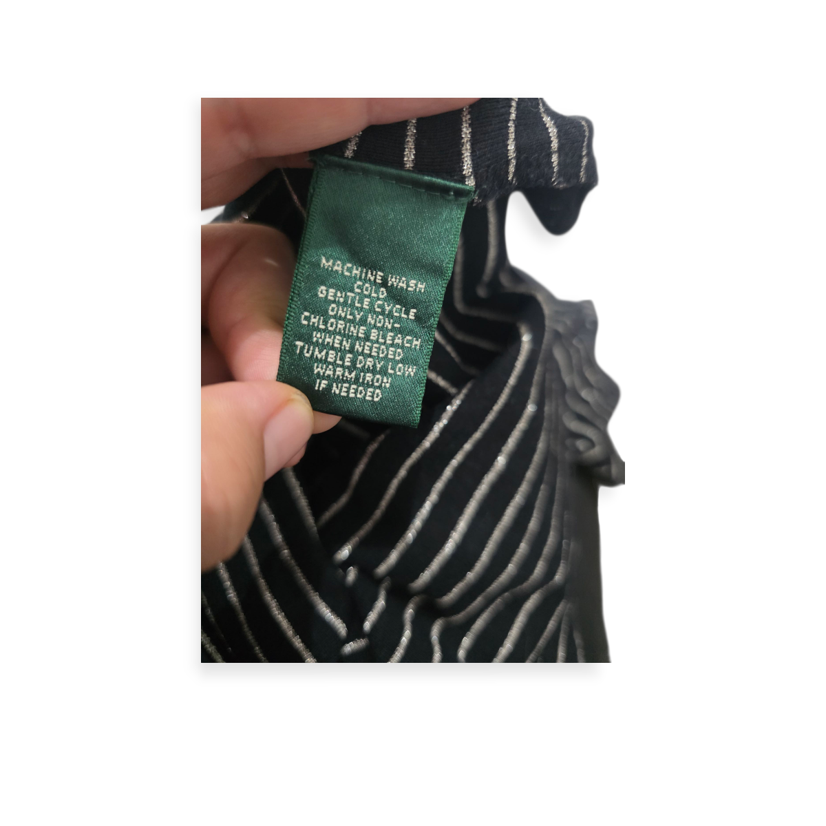 Blusa Ralph Lauren Mediana M Negra Con Plateado Cuello V